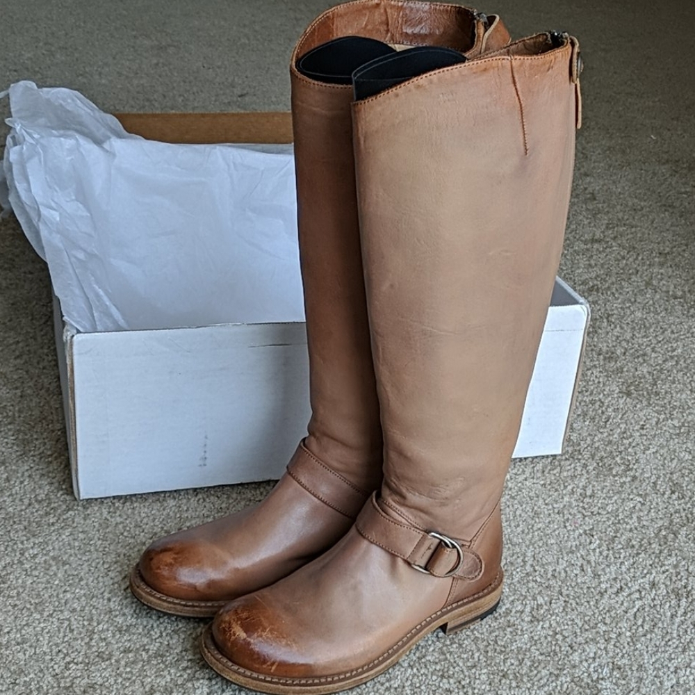 Brunello Cucinelli tan leather high boots 5